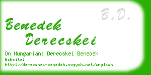 benedek derecskei business card